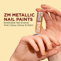 ZM Zayn & Myza Breathable Nail Enamel - Fling Bling | Smooth Application | Quick-Drying I Longlasting I Chip-Defiant I Water Permeable | Glossy Finish | 100% Vegan, 6 ml