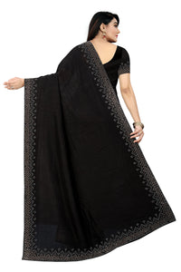 PUNYATHA CREATION Women's  & Girl's  Chanderi Chanderi Saree With Blouse Piece