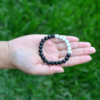 Natural Black Obsidian Crystal Bracelet - Chakra Healing Selenite Agate for Energy Balancing