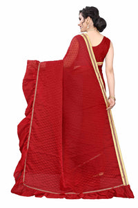 Anjaneya Sarees Women's  Georgette Saree With Blouse Piece