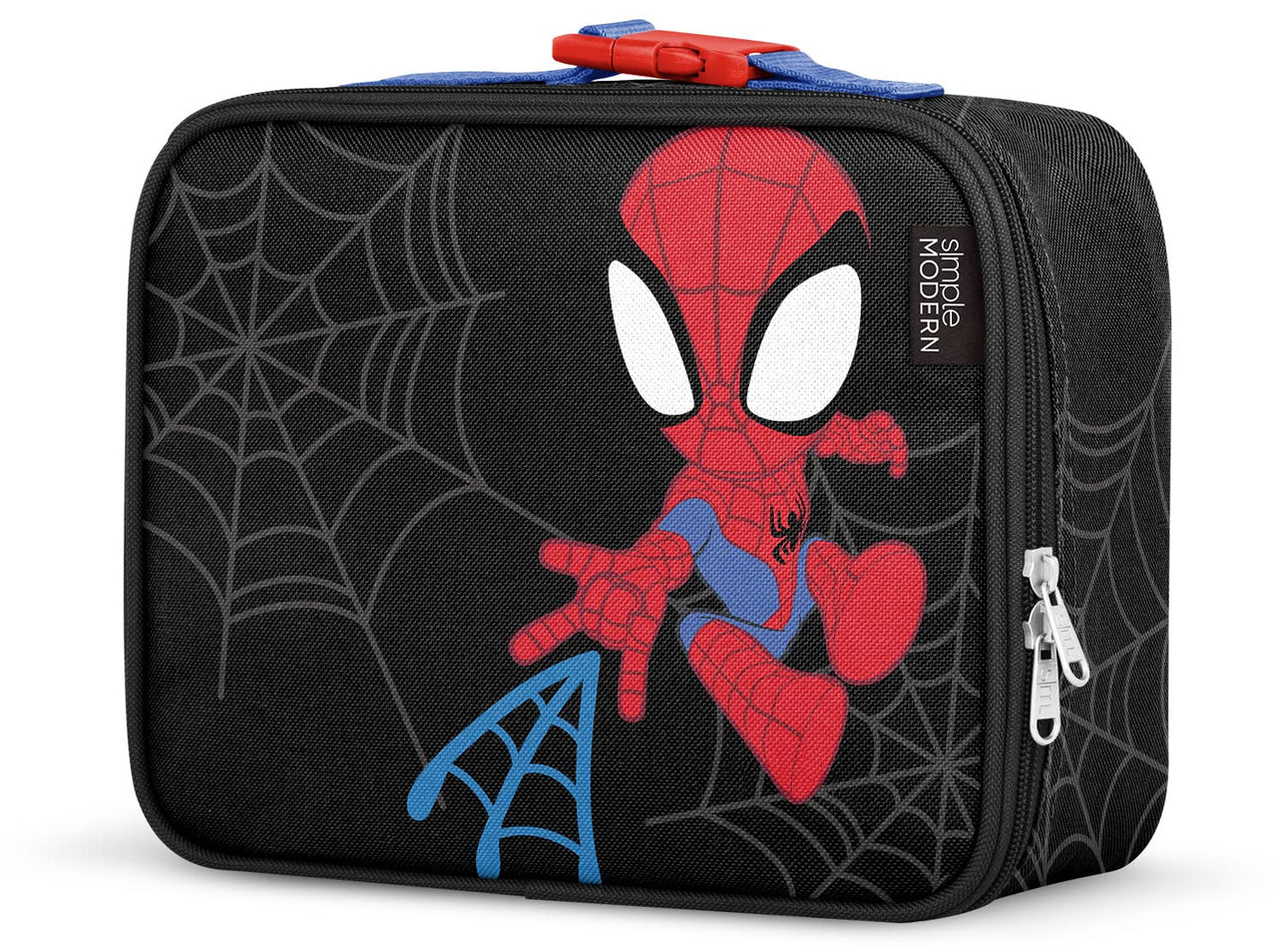 Simple Modern Marvel Spider-man Kids Lunch Box for Toddler | Reusable Insulated Bag for Boys Meal Containers for School with Exterior and Interior Pockets | Hadley Collection | Spidey Kid Polyester Marvel: Spidey Kid