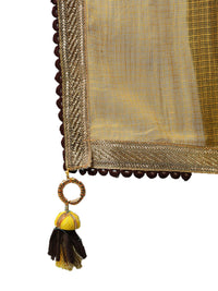 Ishin Women's  Cotton Brown Embellished Peplum Kurta Sharara Dupatta Set