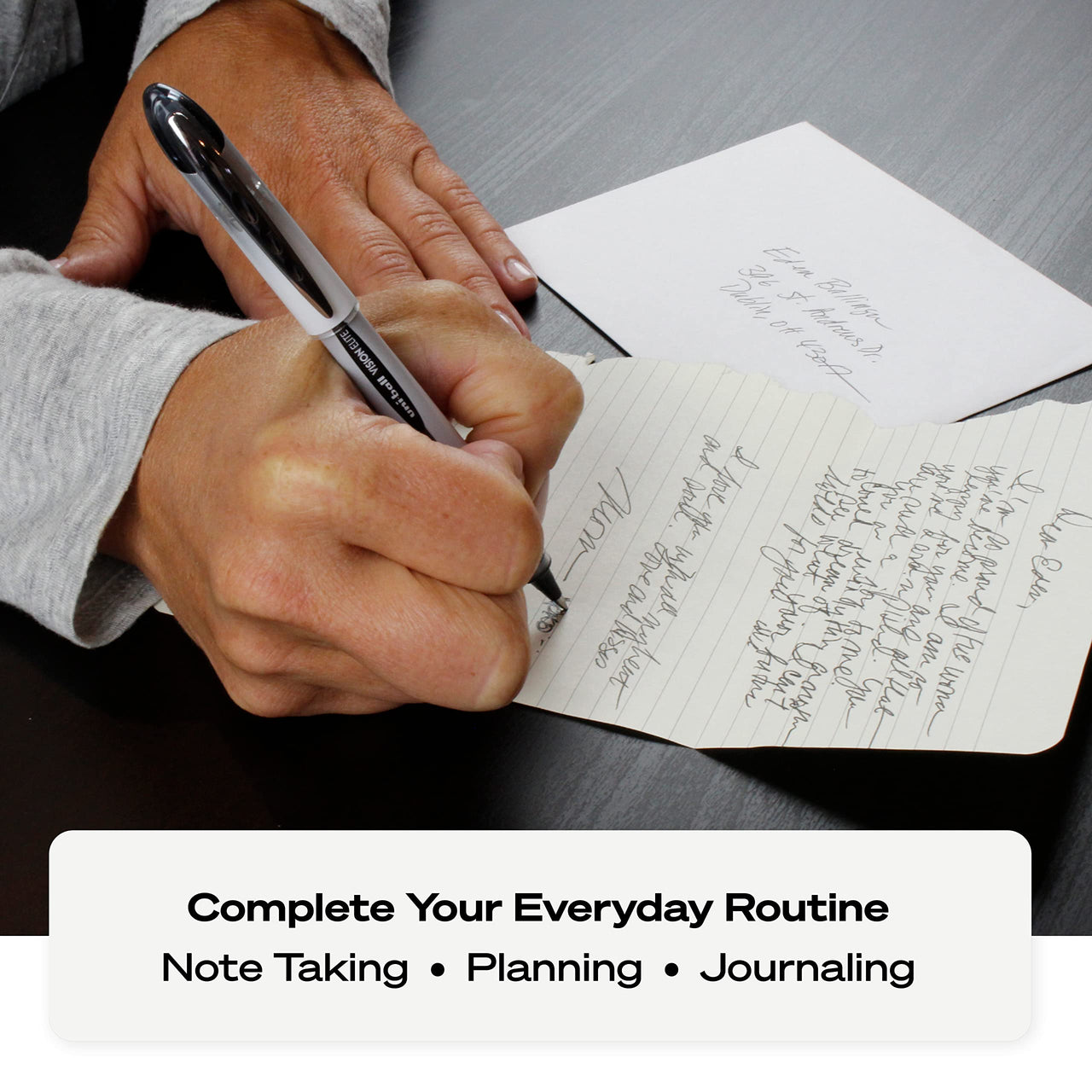 Uniball Vision Elite Rollerball Pens, Black Pens Pack of 12, Bold Pens with 0.8mm Ink, Ink Black Pen, Pens Fine Point Smooth Writing Pens, Bulk Pens, and Office Supplies Bold Point