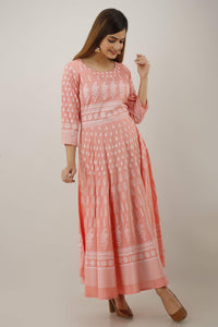 Lee Moda Kurti Rayon Printed Anarkali Kurta for Women and Girls Pink