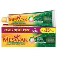 Dabur Meswak Complete Oral Care Toothpaste - 500g (2 x 200g + 1 x100g) | Complete Oral & Gum Care Toothpaste | Contains Pure & Rare Miswak extract | No added Fluoride, Paraben, Triclosan & Formalin