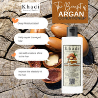Khadi Natural Herbal Argan Shampoo And Conditioner Combo || Nourish Strengthen And Boost Hair Growth Thickness Enriched With Moroccan Organic Argan Oil Extract 200ml Each