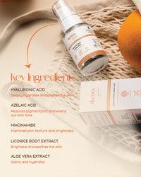 Ikcura Hyaluronic Acid & Vitamin C Face Serum with Hyaluronic Acid, Azelaic Acid | Boosts Collagen, Brightens Skin, Deeply Hydrates, Reduces Acne, Pigmentation & Dark Spots, 30ml