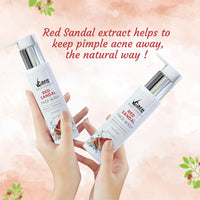 VCare Red Sandal Face Wash for Skin Whitening for Oily Skin | Reduce Acne and Pimples, Women and Men | Facial Cleanser | Skincare Face Cream, Remove Dark Circle 100 ml