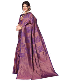 Satrani Women's Jacquard Poly Silk Saree With Unstitched Blouse Piece