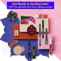 Blue Heaven Saj Dhaj Festive Makeup Kit for women- Natural, Pack of 10 | Full face Makeup kit, Medium Tone combo, 19g+26.3ml