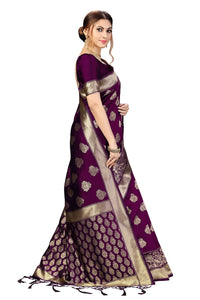 PANASH TRENDS Women's  Kanchipuram Banarasi Art Silk Saree with Blouse Piece