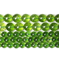 8mm 45pcs Natural Green Peridot Crystal Quartz Beads for Jewelry Making Round Loose Beads DIY Bracelet Necklace Accessories Energy Healing Power Stone Beads 8mm