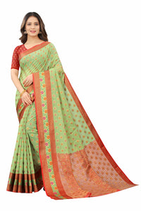 Silk Zone Women's  Cotton Woven Saree