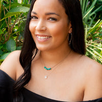 ﻿SoulKu Gemstone Necklace, Handmade Healing Crystal Jewelry, Motivation Jewelry For Women, Five Faceted Gemstone Beads, 16