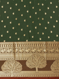 Pandadi Saree Women's  Banarasi Silk Saree With Unstitched Blouse Piece