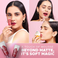 Hilary Rhoda Touch Of Mousse Lipstick | Matte Finish & Long Lasting | Infused with Vitamin E | Weightless & Liquid Lipstick with Mousse Finish | Smudge & Water Proof | Vegan - 5ml (Little Peachy - Shade 02)