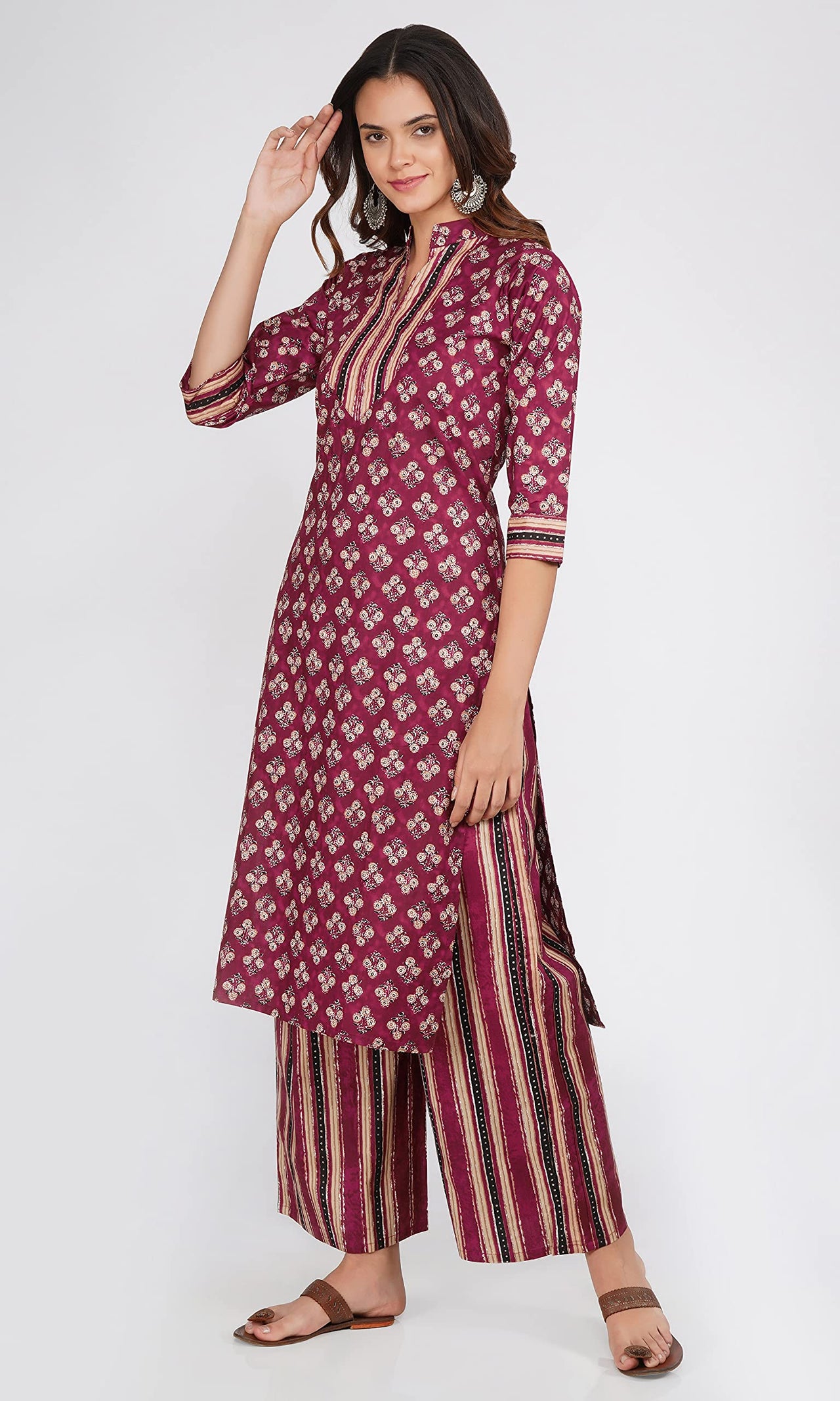 Ratan Women’s Cotton Readymade Salwar Suit Set. Printed Kurti Palazzo Set Latest