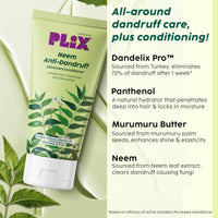 PLIX - THE PLANT FIX | Neem Anti-Dandruff Advanced Conditioner | With Dandelix Pro & Murumuru Butter | Paraben & Sulphate Free | Unisex (175ml)