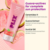 PLIX - THE PLANT FIX Guava & Roses Regime for Bright Skin & Balanced Skin pH| Hydrating Cleanser| 2-in-1 Toner Serum| Serum | Smoothie Moisturizer| Invisible Sunscreen Gel With SPF 50+ PA +++| For Men & Women Pack of 5