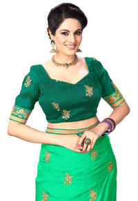 PANASH TRENDS Women's  Barfi Silk Heavy Embroidery Work Saree