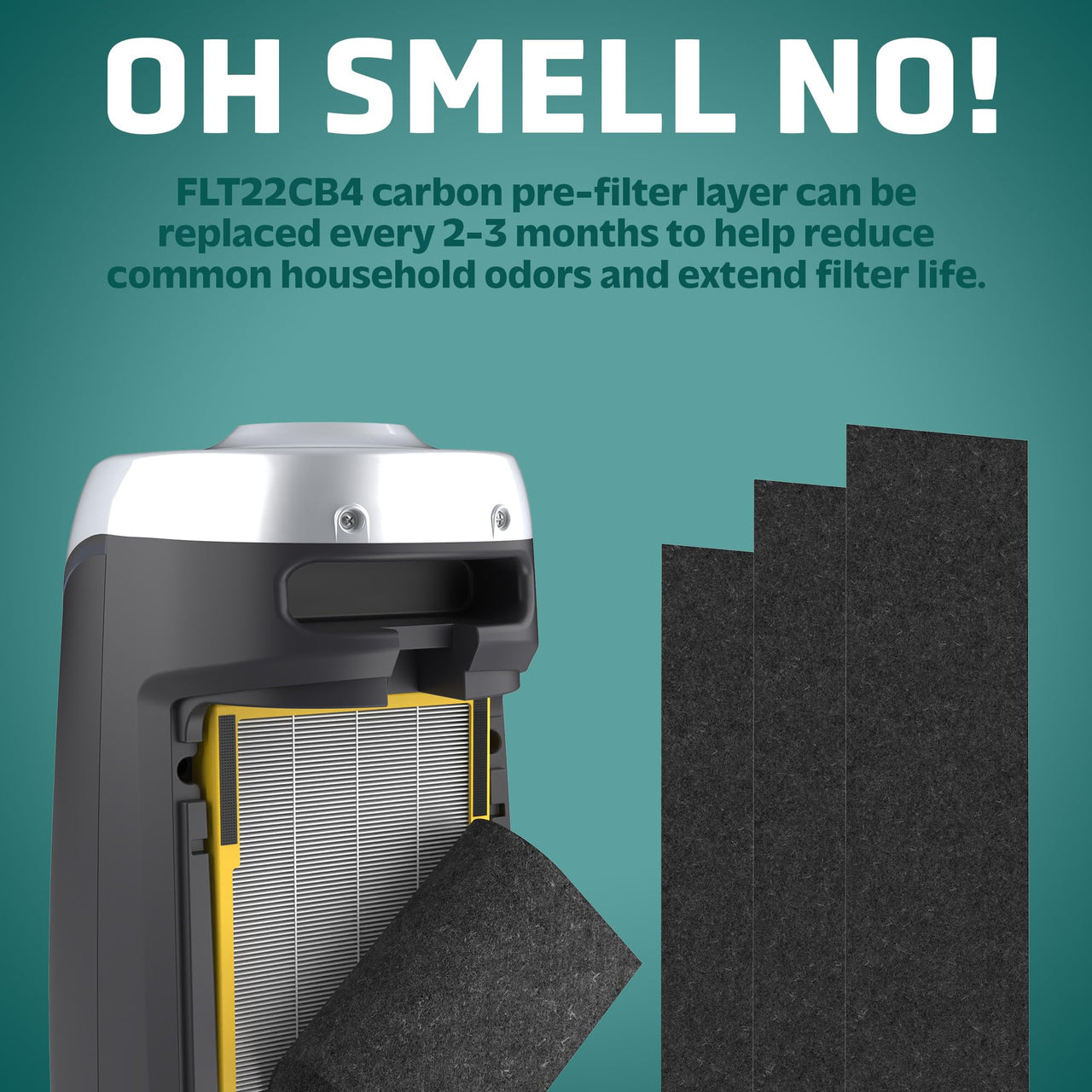 GermGuardian Filter B HEPA Pure Genuine Air Purifier Replacement Filter, Removes 99.97% of Pollutants for AC4825, AC4300, AC4900, AC4825DLX, AC4850, CDAP4500, AP2200, Black/Yellow, FLT4825