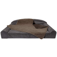 Furhaven Waterproof & Self-Warming Throw Blanket for Dogs & Indoor Cats, Washable & Reflects Body Heat - Terry & Sherpa Dog Blanket - Espresso, Large