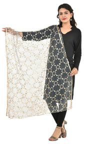 YOUTHQUAKE Heavy Embellished Plastic Mirror Net Dupatta for Womens & Girls