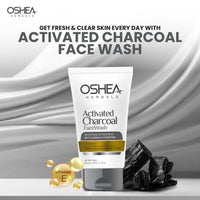 Oshea Herbals Activated Charcoal Gel Facewash For Men and Women | Cleanses Black Heads & Uneven Skin Tone with Activated Charcoal & Licorice Extracts | Paraben, Silicon & Mineral Oil Free - 120g