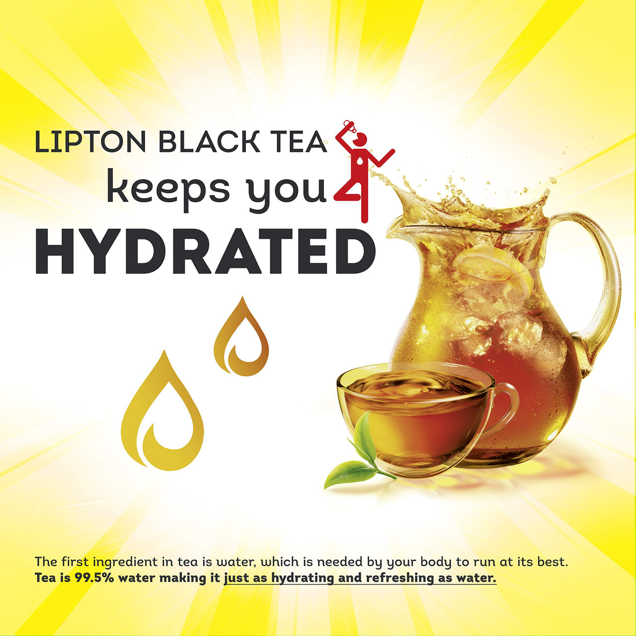 Lipton Family Sized Iced Black Tea, Caffeinated, Tea Bags 48 Count Box