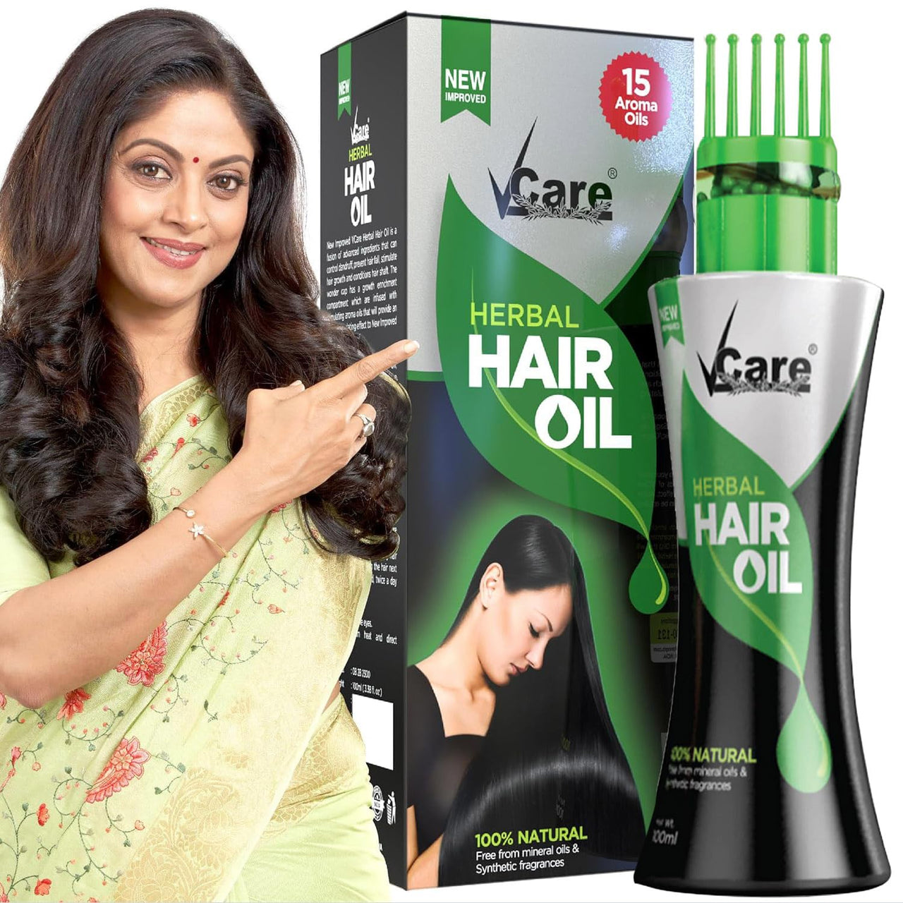 Vcare New Improved Herbal Hair Oil with Wonder Cap - 100ml