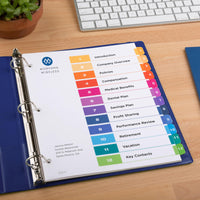 Avery 12 Tab Dividers for 3 Ring Binders, Customizable Table of Contents, Multicolor Tabs, 1 Set (11141) 12 tabs