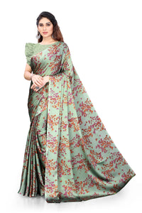 MIRCHI FASHION Women's  Stylish Chiffon Floral Printed Saree with Blouse Piece