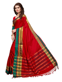 SAREE MALL Women's  Cotton Silk Saree with blouse piece (8AURA8001-parent)