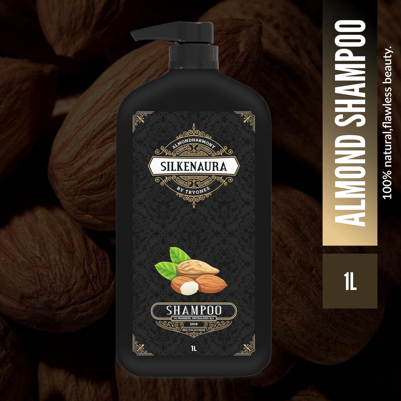 TryOnes Almond Shampoo For Nourished & Smooth Hair | Intense Nourishment | Helps in Hair Strenghtening 1000 ml