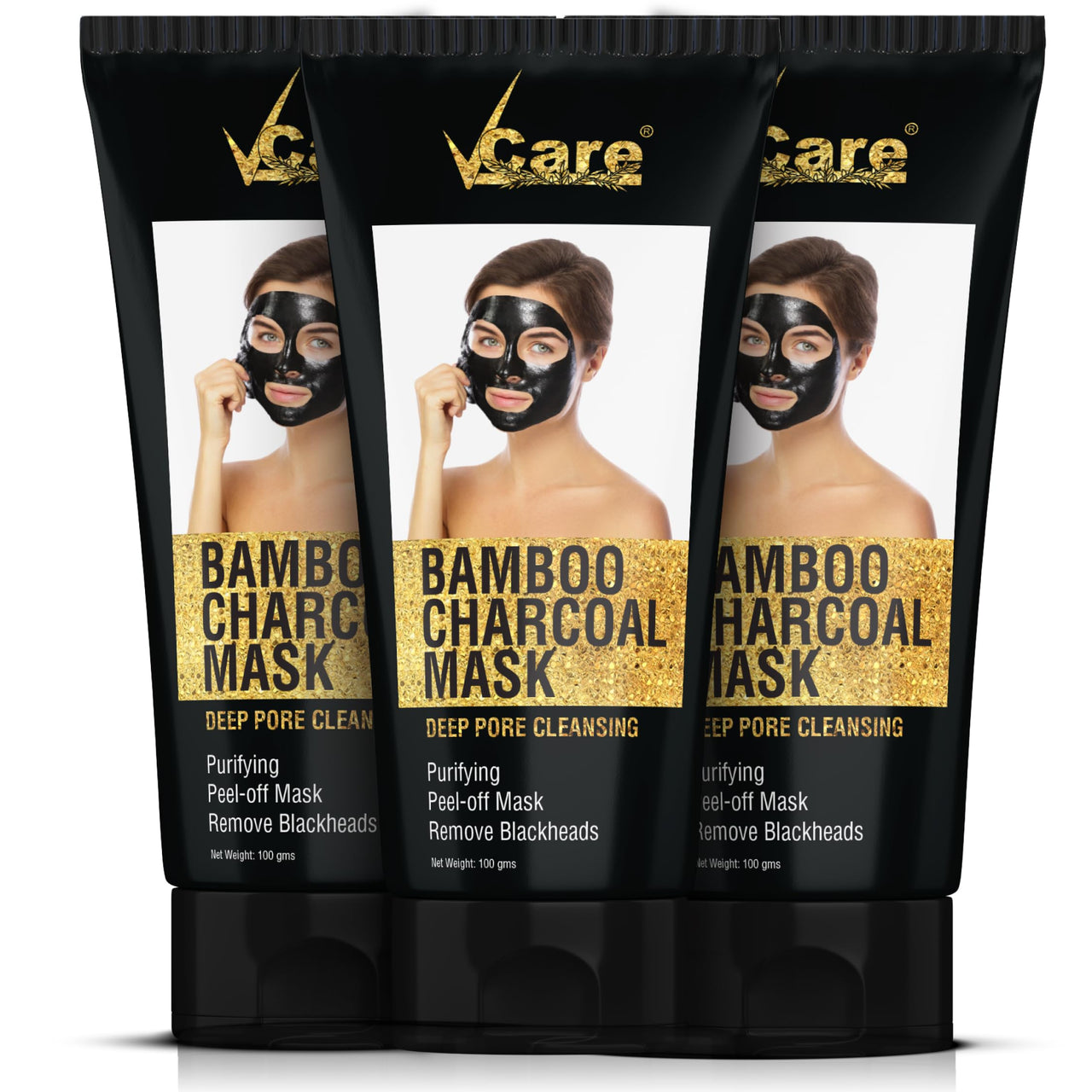 VCare Activated Charcoal Peel Off Mask for Women and Men Deep Pore Cleansing Skincare Kit | Removes Blackheads, Whiteheads and Deep Skin Purifying Face Mask -100g