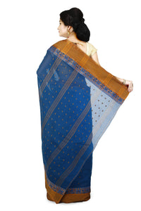 WoodenTant Women's  Handloom Cotton Tant Saree with Buti Work without blouse piece