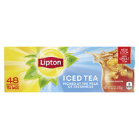 Lipton Family Sized Iced Black Tea, Caffeinated, Tea Bags 48 Count Box