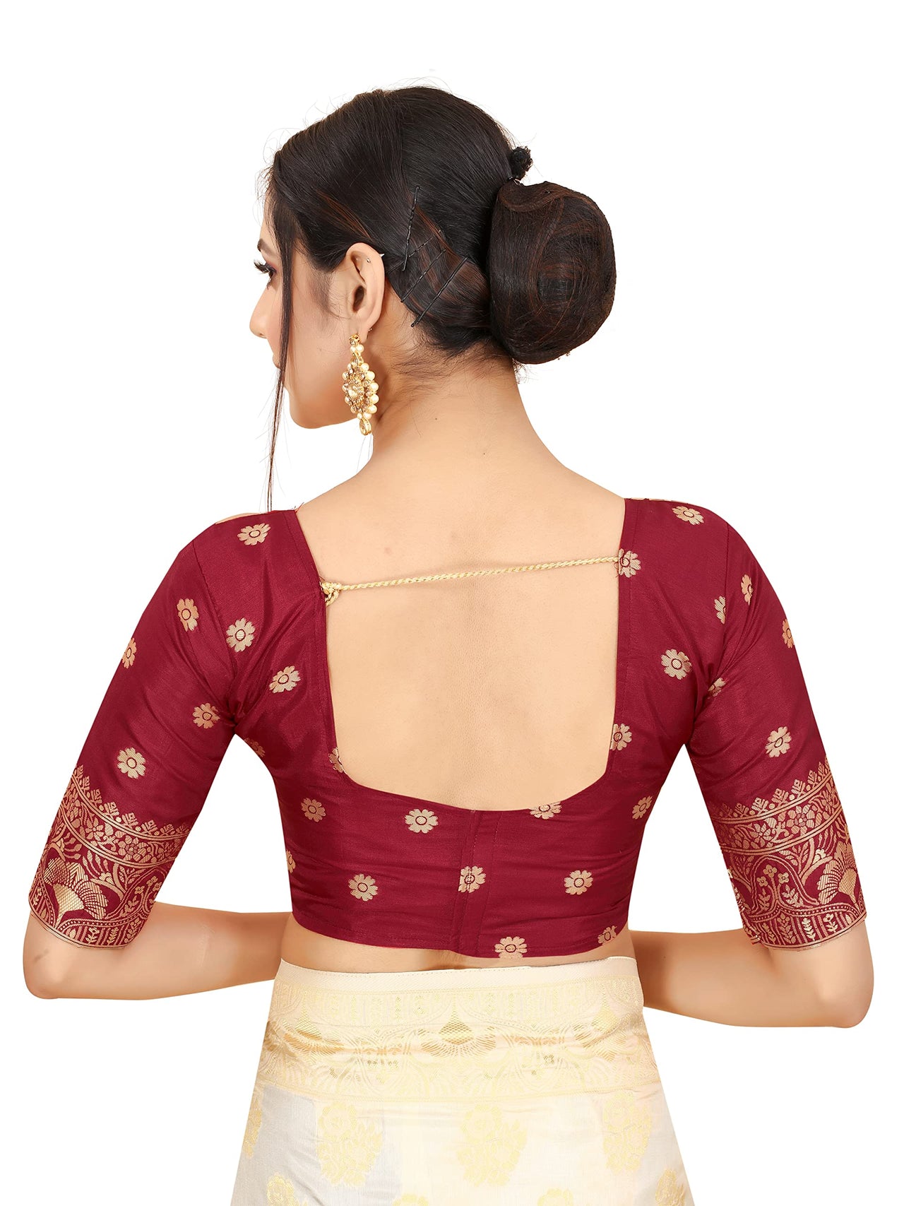 SATYAM WEAVES Women's  Banarasi Cotton Silk Saree With Blouse Piece