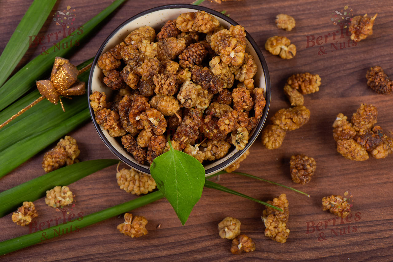 Berries And Nuts Naturally Dried Mulberries | Naturally Sweet Dried Mulberry | 1 Bottle of 160 Grams