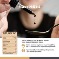 CARAWAY Certified Organic Cold pressed Flaxseed Oil 1000mg Vegan Omega 3 6 9 Supports Skin, Joint, Hair Brain, Muscles And Bones- 236 ML / 8 oz