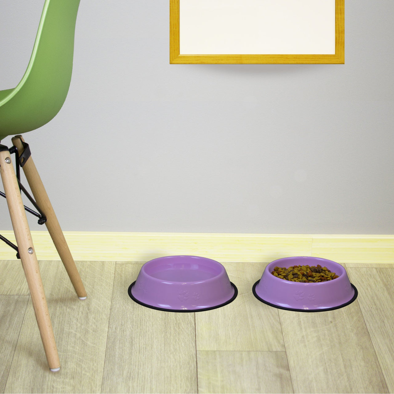 Platinum Pets Non-Tip Stainless Steel Dog Bowl, Sweet Lilac, Medium