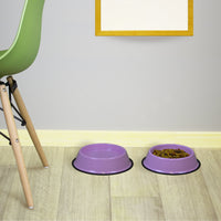 Platinum Pets Non-Tip Stainless Steel Dog Bowl, Sweet Lilac, Medium