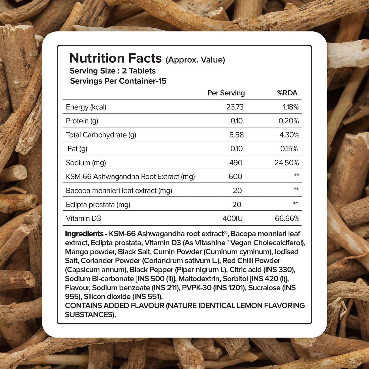 PLIX- THE PLANT FIX | KSM-66 Ashwagandha Gold Standard Effervescent (300 mg) | Brahmi & Bhringraj helps relieve stress & boosts performance| Promotes Calmness, Increase Mental Acuity, & Muscle Recovery (45 Tabs) (Pack of 3)