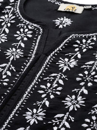 Ada Hand Embroidered Lucknowi Chikankari Ethnic Wear Cotton Kurta Kurti Tunic for Women