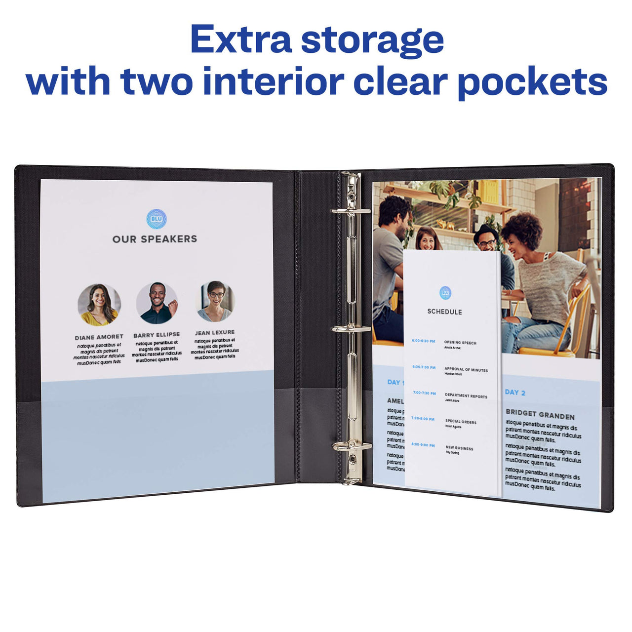 Avery(R) Durable View 3 Ring Binder, 1 Inch Slant Rings, 1 Light Blue Binder (17295) 1" 1 pack