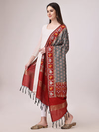 KAPAAHA Women's  Woven Silk Blend Patola Fulwadi Dupatta, Width 45 inch, Length 2.5 meter