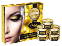 Vaadi Herbals Gold Facial Kit (24 Carat Gold Leaves, Marigold, Wheatgerm Oil, Lemon Peel Extract), 270g