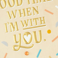 Hallmark Anniversary Card for Husband, Wife, Boyfriend, Girlfriend (Good Time) Yellow