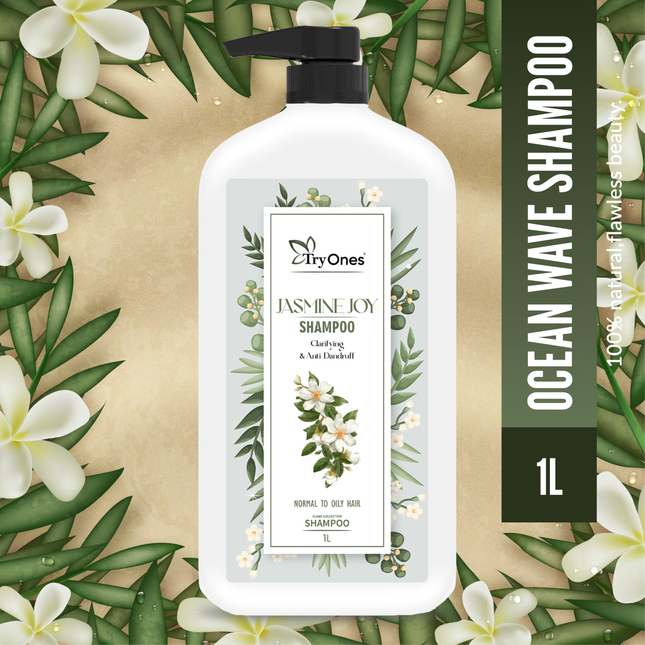 Jasmine Shampoo Clarifying & Anti-Dandruff Shampoo for Deep Cleansing | Calms Irritated Scalp and Nourishes Hair 1000 ml