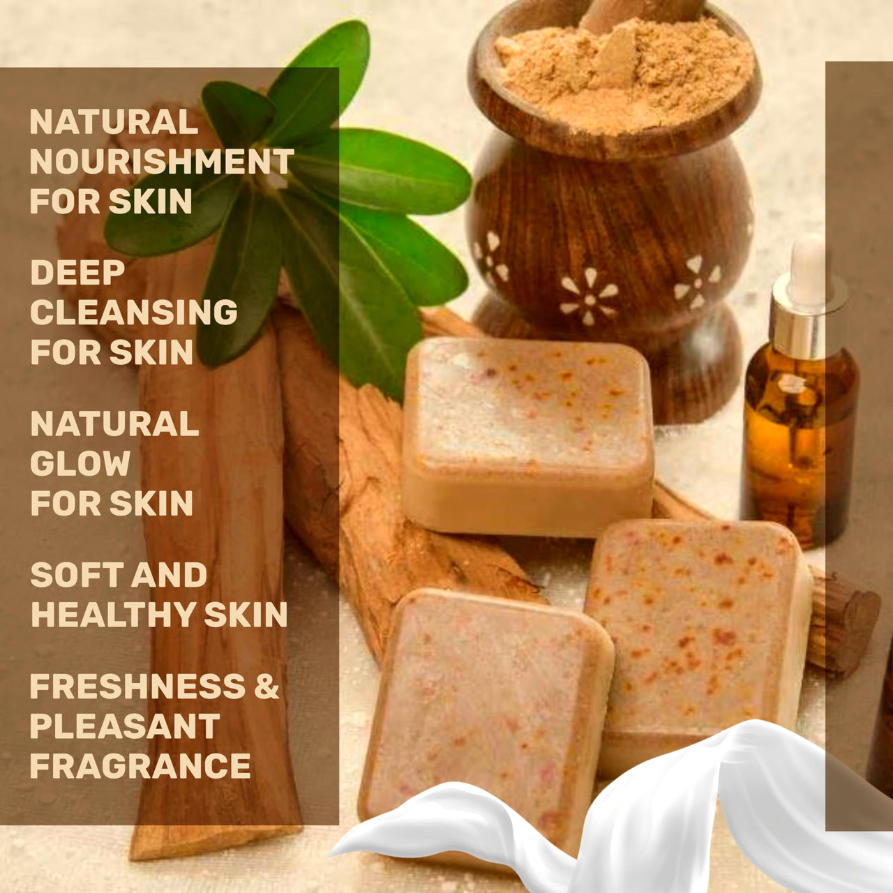 Home Soaps Sandalwood & Saffron Magic Soaps For Bath (100 Gms) | Paraben Free | Chandan & Kesar Bath Soap | Handmade Soaps For Glowing | Skin Brightening Soap For Men & Women (Pack Of 2)